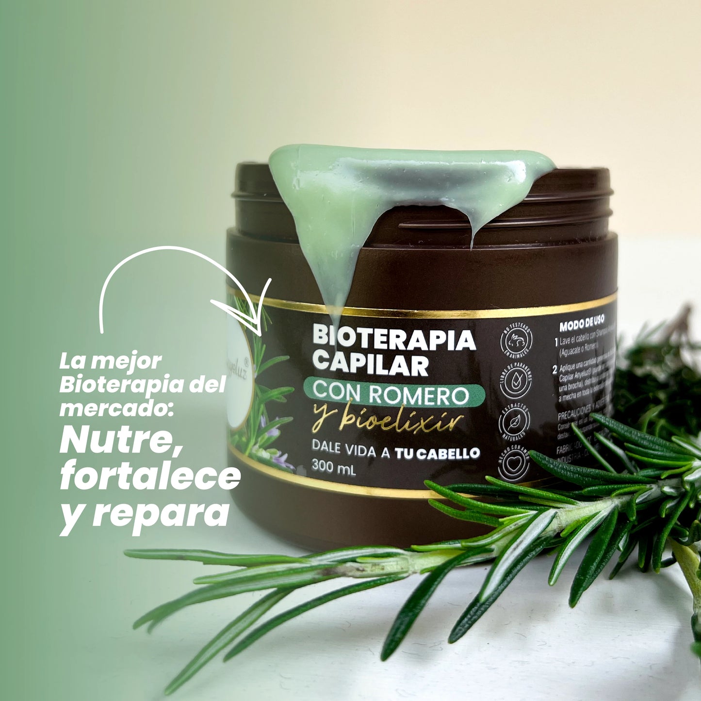 Bioterapia capilar con romero y bioelixir Anyeluz® - 300ml