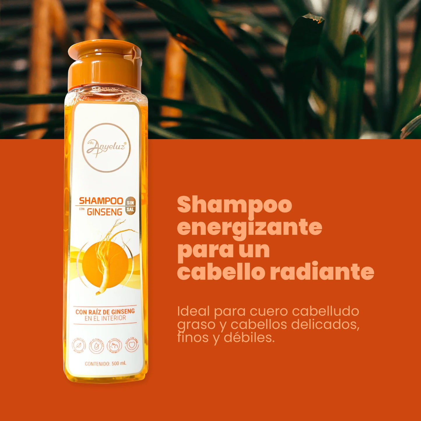 Shampoo Ginseng Anyeluz® - 500ml